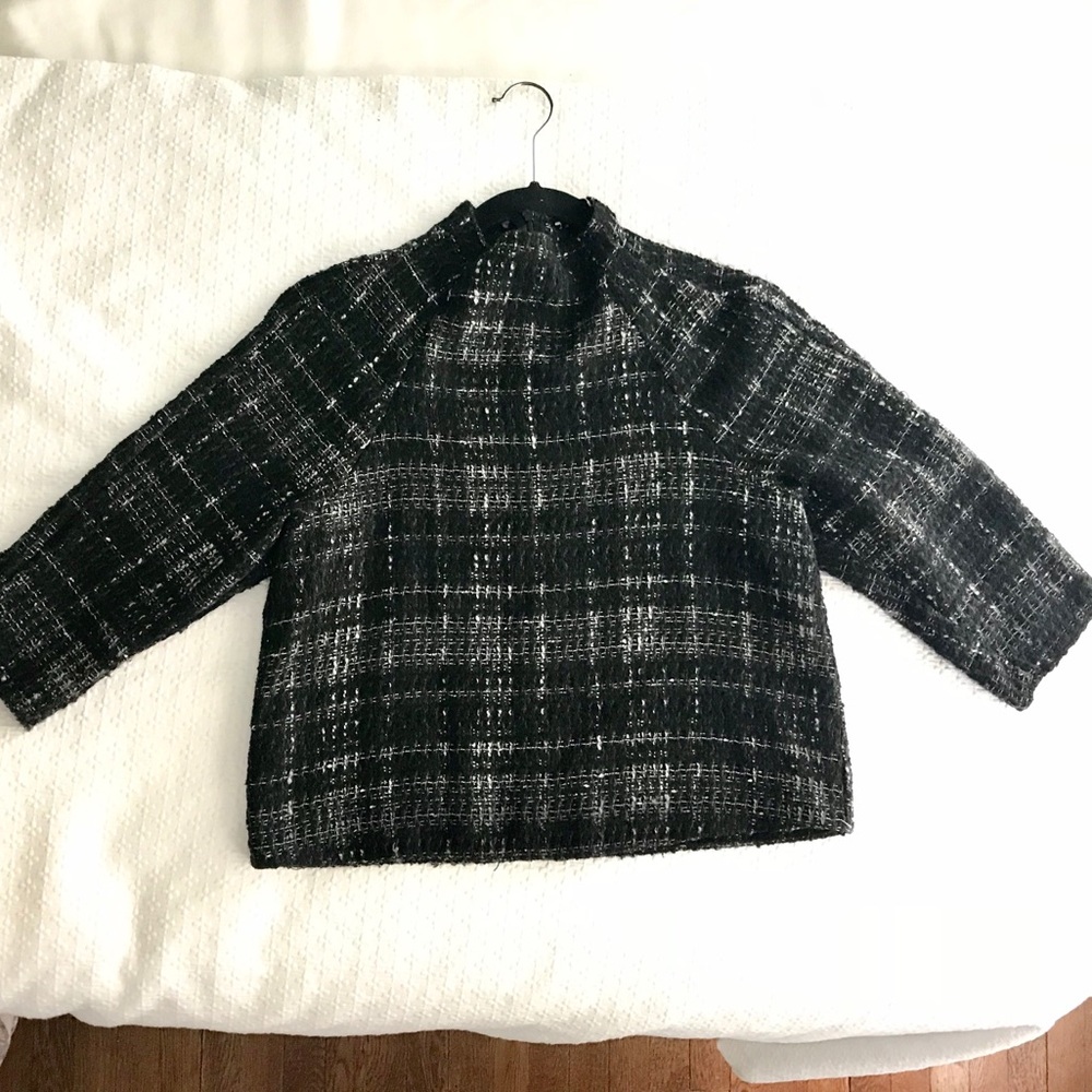Texture Black and White Blouse